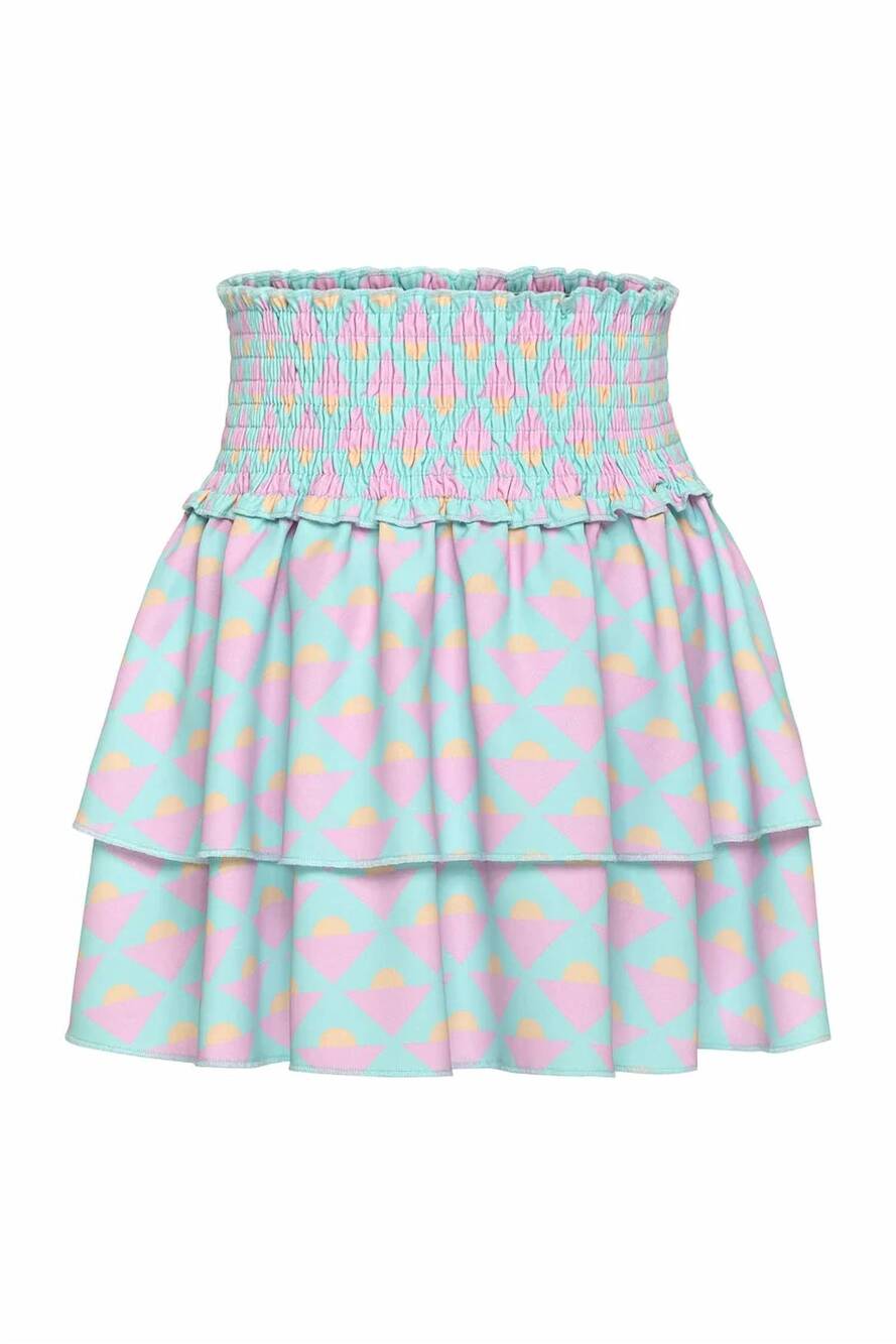 NEW PLEAT kids' scottie skirt in abstract horizon